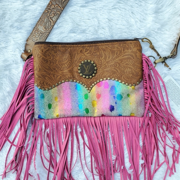 Keep it Gypsy Handbags - Keep it Gypsy Pink Fringe Crossbody Only